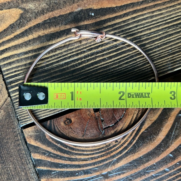 ORIGAMI OWL • rose gold teardrop bangle bracelet heart tag jewelry classy subtle - Picture 11 of 15